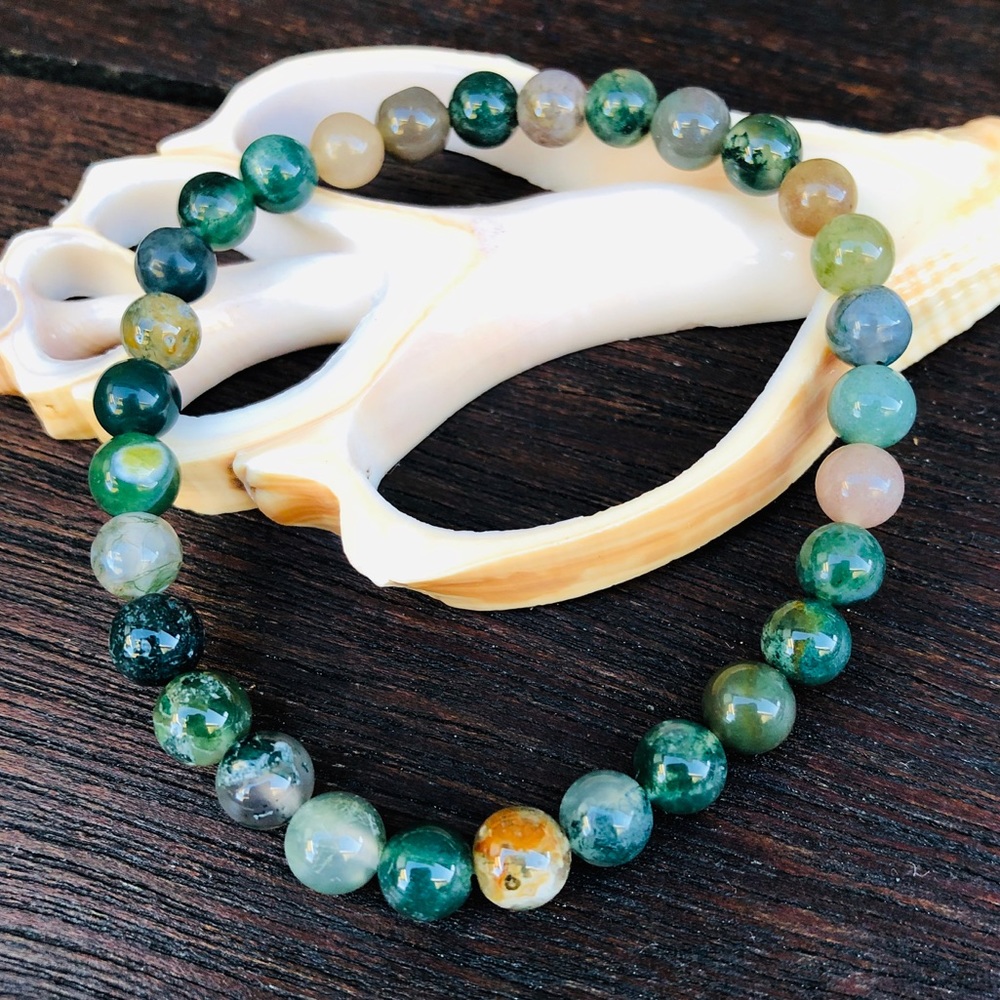 ✨INDIAN AGATE STONE BEAD BRACELET 6mm✨